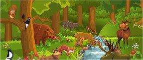 Detský obraz so zvieratkami (120x50 cm)