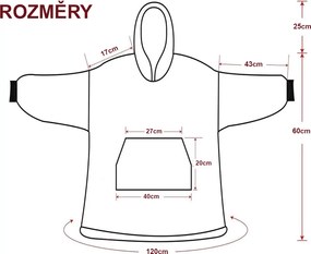 XPOSE® Detská mikinová deka s barančekom (malá) - svetlo sivá