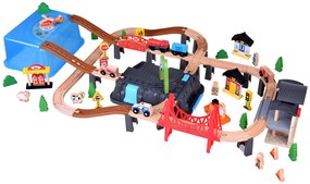 Drevená vláčiková trať s príslušenstvom 100 ks Jokomisiada ZA5380