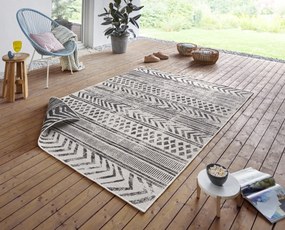 NORTHRUGS - Hanse Home koberce Kusový koberec Twin Supreme 103860 Black / Cream – na von aj na doma - 80x350 cm