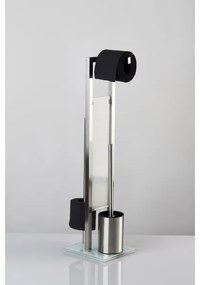 WENKO 21564100 - WC kefa RIVALTA 18x70 cm nerez/strieborná/biela/čierna