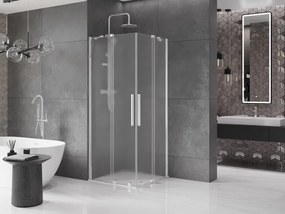 Mexen Velar Duo, sprchový kút s posuvnými dverami 80 x 80 cm, 8mm sklo námraza, chrómová, 871-080-080-32-01