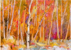Sklenený obraz - Jesenný les (70x50 cm)