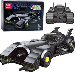 LEAN Toys Stavebné kocky Superhrdinské pretekárske auto čierne 409 el.