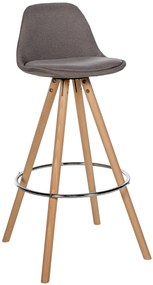 Barová stolička Corbin Round - látka, natura rám - taupe