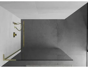 Mexen Kioto L, sprchová zástena Walk-In 90 x 200 cm, 8mm číre sklo, zlatý matný profil, 800-090-103-55-00