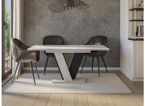 Rozkladací jedálenský stôl Tearyl, Farby: k350 - sivá / čierna