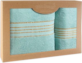 BAVLNENÉ UTERÁKY TIWANO SADA 1 KS 50X90 CM, 1 KS 70X140 CM SVETLOTYRKYSOVÁ