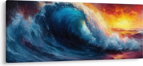 Obraz - Vlna v západu slnka (120x50 cm)