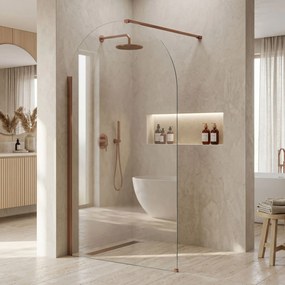Rea Heaven, sprchová zástena Walk-in 90 cm, medená matná, REA-K6686