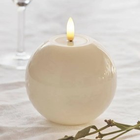 SIRIUS LED vosková sviečka Sille Ivory round, 9 cm, biela, d. 10 cm