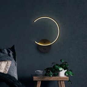 Čierne LED nástenné svietidlo ø 10 cm Moon – Opviq lights
