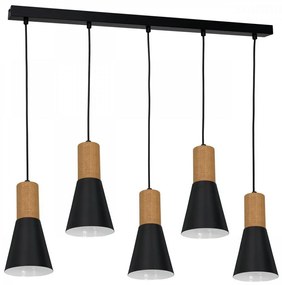 Luster na lanku EDMON 5xE27/60W/230V čierna