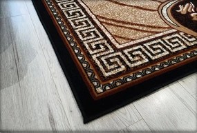 Klasický koberec Shiraz BCF s kvetinovým vzorom – hnedo-čierny Rozmer: 150x210 cm
