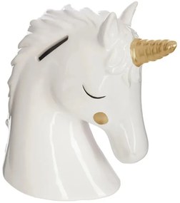 Pokladnička GOLDEN UNICORN 15,5 cm, biela