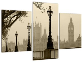 Obraz - Londýn v hmle, Anglicko (90x60 cm)