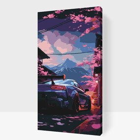 Gario Maľovanie podľa čísel Auto v Japonsku Rozmery: 40 x 80 cm, Rámovanie: S vnútorným rámom