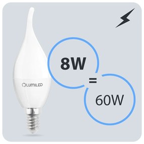 LED žiarovka E14 BA35 8W = 60W 806lm 4000K Neutrálna 180° LUMILED