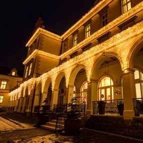 DECOLED Svetelný záves LED, FLASH, 1x1,5 m, teplá biela, 150 diód, IP67