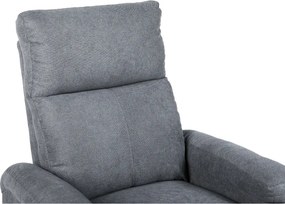 Relaxačné polohovacie TV kreslo ALTO — látka, sivá, nosnosť 130 kg