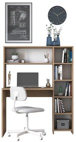 Pracovný stôl s policou RANI 113,2x141,8 cm hnedá