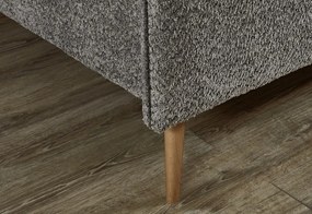 Posteľ Herning 180x200 cm, šedá štruktúrovaná látka