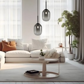 Luster na lanku ALIAS 1xG9/8W/230V pr. 12 cm čierna/šedá