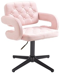 LuxuryForm DESIGN Kreslo ADRIA VELUR na čiernom kríži - ružové