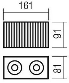 Redo 01-3411 - Bodové svietidlo DELPHI 2xGU10/7W/230V 16,1x8,1 cm zlaté
