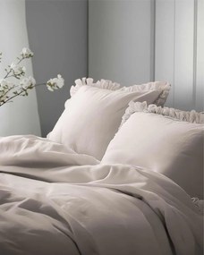 Posteľná obliečka s volánikom Beige 200x220/2×70x80 cm – 100% bavlna, boho, nežehlivá