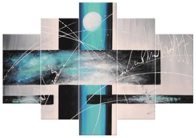Gario Ručne maľovaný obraz Nebeské šialenstvo - 5 dielny Rozmery: 150 x 70 cm