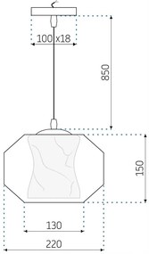 Toolight - závesné svietidlo MARBLE E27 60W APP908-1CP, imitácia mramoru, OSW-06674