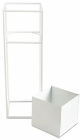 KOVOVÝ KVETINÁČ SO STOJANOM PLAIN 70X24 CM BIELA