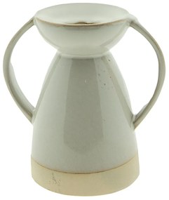 Béžový porcelánový svietnik na úzku sviečku Chrio - 12*8*13 cm