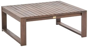 Záhradný stolík z certifikovaného akáciového dreva 90 x 75 cm tmavé drevo TIMOR II Beliani