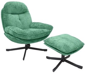 Kreslo Karmen s podnožkou zelená