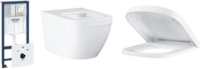 Set WC misa Grohe Euro Ceramic 3932800H, podomietkový konšrukcia so splachovacím tlačidlom Grohe Rapid SL 39449000, 39330001