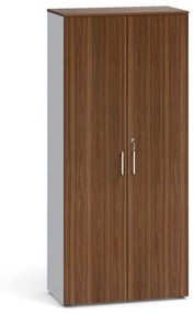 Kancelárska skriňa s dverami, 1781 x 800 x 420 mm, sivá / orech
