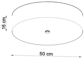 Stropné svietidlo Skala, 1x čierne textilné tienidlo, (biele sklo), (fi 50 cm)