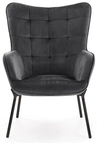 Kreslo Castel sivá/čierna