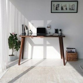 Psací stůl COZY z masivu ořech/sklo