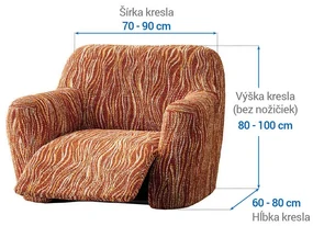 Bielastické poťahy UNIVERSO NOVÉ žíhané tehlové relaxačné kreslo (š. 70 - 90 cm)