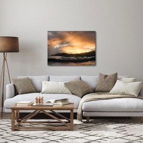Obraz - pláž so zatiahnutou oblohou (70x50 cm)