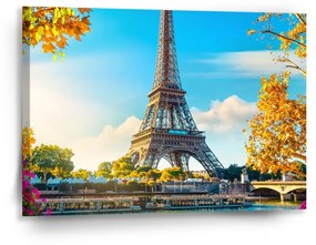 Sablio Obraz Paríž Eiffelova veža Flowers - 90x60 cm
