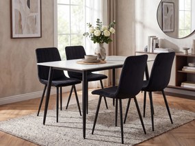 Jedálenský stôl RION 130x70 cm s keramickou doskou, biely mramor