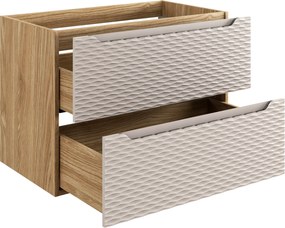 Comad Kúpeľňová skrinka pod umývadlo Ocean Beige 80 béžová/dub olejovaný