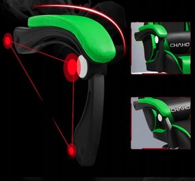 Pohodlné hracie kreslo s vankúšom čierno zelenej farby