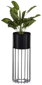 Kovový kvetináč LOFT 55x20 cm čierna