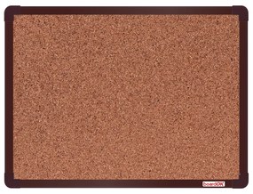 Korková nástenka boardOK v hliníkovom ráme, 600 x 450 mm, hnedý rám
