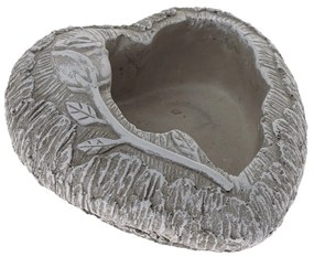 Betónový obal na kvetináč Srdce s vetvičkou sivá, 16 x 6,5 cm